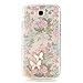 S3 Case,Galaxy S3 Case (Not for S3 Mini) Mavis's Diary 3D Handmade Bling Crystal Cute Butterfly Sparkle Glitter Pink Flowers Case Hard Cover for Samsung Galaxy S3 I9300 & Dust Plug & Screen Protector