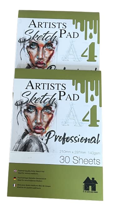 A4 Artists Sketch Pad 140gsm 30 Sheets Twin Pack