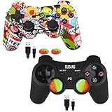 2 Pack PS3 Controller Wireless Dualshock 3 - OUBANG PS3 Remote for Playstation 3,The Best Choice for Gift (Graffiti+Black)