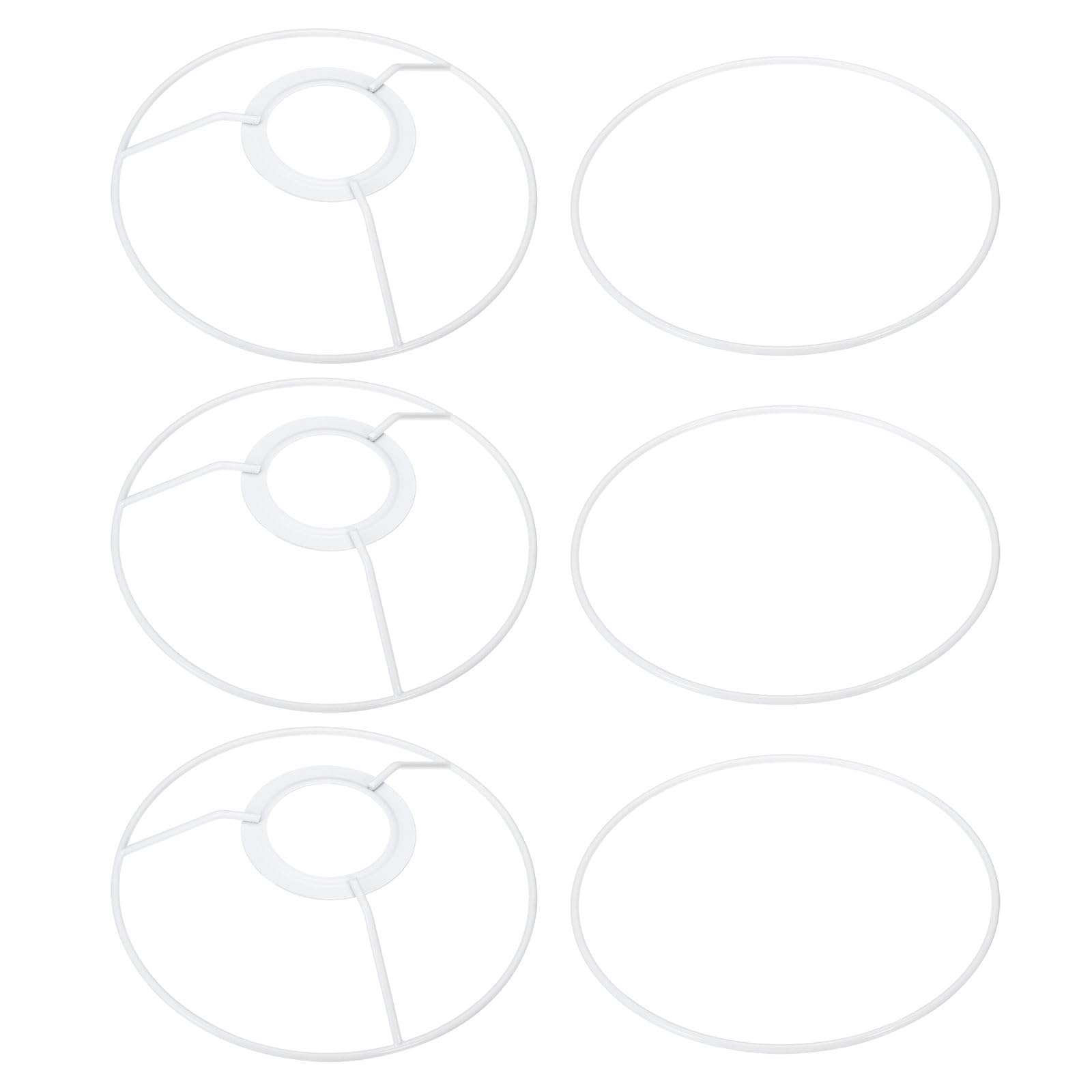 PATIKIL 6 Inch E26 E27 Lamp Shade Ring Frame with European Fitter, 3 Pack Lampshade Holder Wire Frame DIY Drum Ring for Table Floor Lamp White — image 1