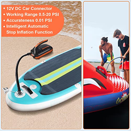 Googo 20PSI High Pressure SUP Electric Air Pump, Dual Stage Inflation