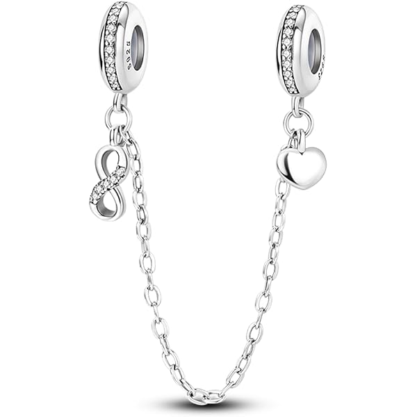 Moondrops Silver 925 Sterling Silver Safety Chain Charm Bead – European Stopper For 3mm Chain