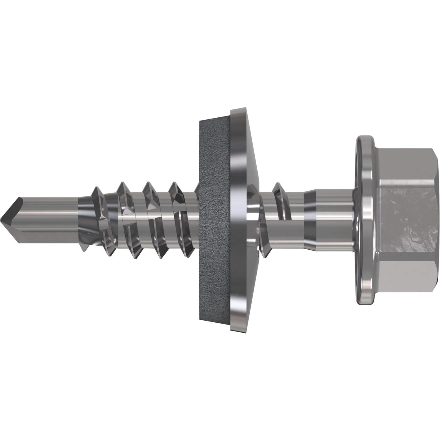 REFABO 57558/4 RP-r-3H, Plus Drilling Screw 4.8 x 22 / Sealing Washer 14 mm Bi-Metal A2, stainlesssteel, 4.8x22