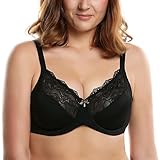 Ekouaer Womens Comfort Minimizer Unlined Underwire Full Figure Bra 34C-42G