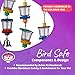Super Bird Creations SB632 Foraging Bottom’s Up Bird Toy with Clear Acrylic Cups, Medium/Large Bird Size, 18” x 2.5”