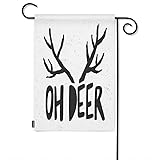 Moslion Deer Garden Flag Animal Antler Word Bubble
