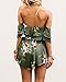 YOMISOY Womens Off The Shoulder Floral Printed Rompers Ruffle Strapless Short Jumpsuits Outfits