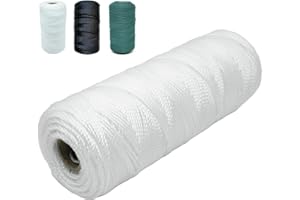 ARISKEY 984 Feet White Nylon String, #36 Twisted Mason Nylon Line,100% Nylon Brick Line String Heavy Duty Building Line for Masonry, Netting, Climbing Plants and Construction Line