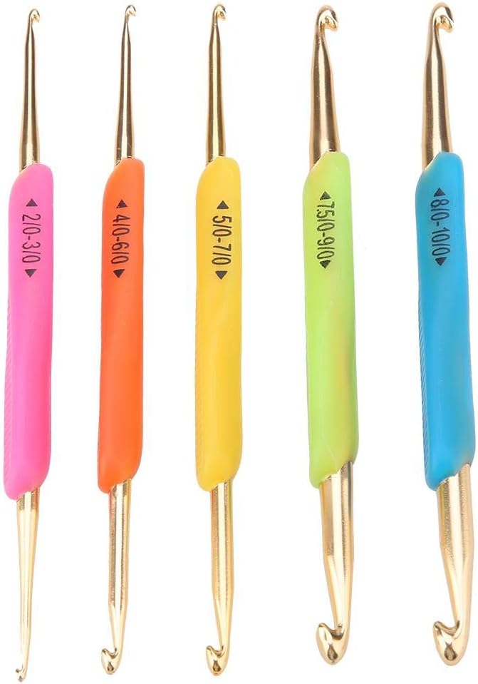 Crochet Hooks, Double Hook Crochet Hook Set TPR Soft Rubber