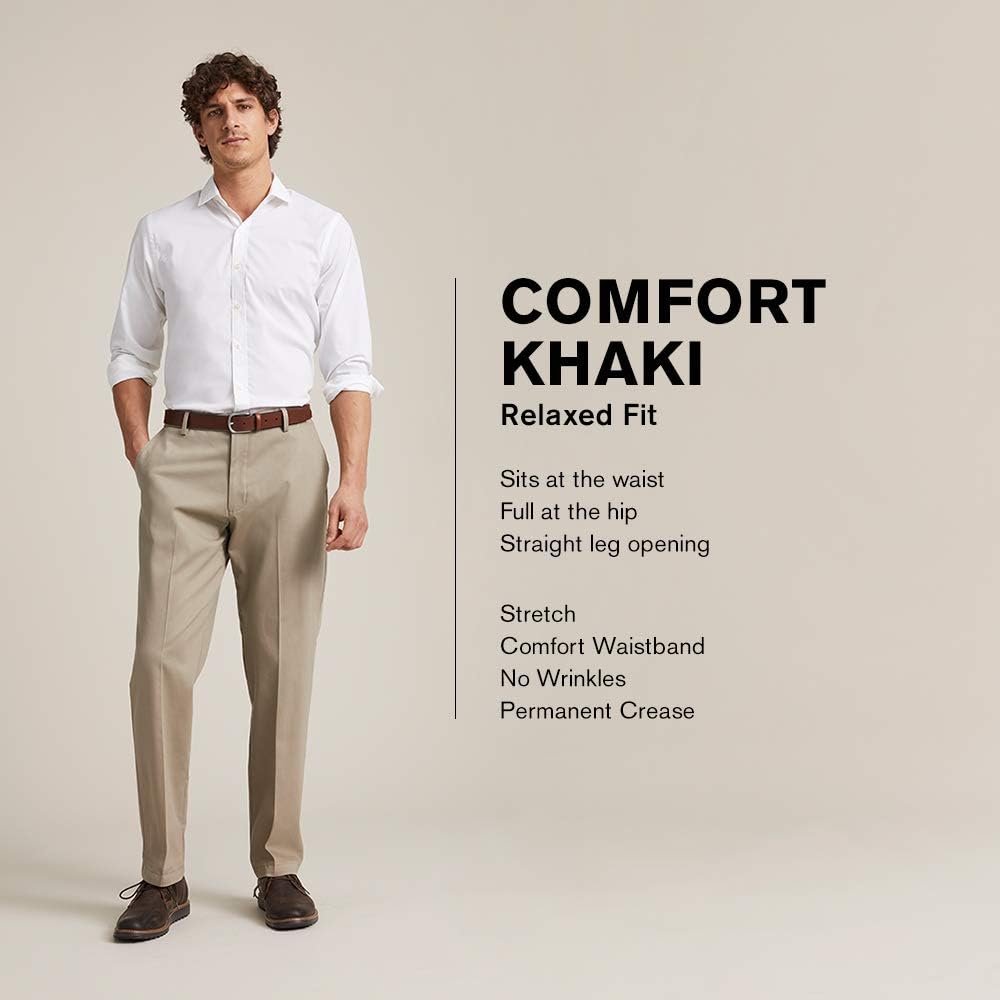 Dockers Men's Comfort Khaki Stretch Relaxed-fit Flat-Front Pant at  Men’s Clothing store