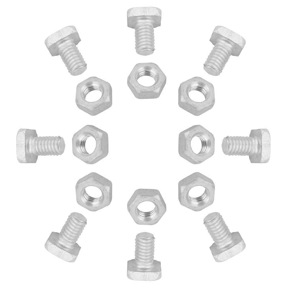 50pcs Aluminium Nuts + 50pcs Bolts Greenhouse Cropped Head Nuts & Bolts M6 x 12mm Silver Tone Bulk Hardware Set