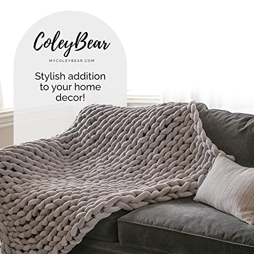 COLEYBEAR Chunky Knit Blanket, Super Soft and Warm NonShedding Knitted