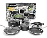 GRANITEROCK 10 Piece Cookware Set, Scratch-Proof, Nonstick Granite-coated, PFOA-Free As Seen On TV