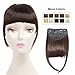 Fashion Clip in Bangs Dark Brown Fringe Hair Extensions Synthetic Hairpieces Clips on Hair Bang False Short Flat Bangs Two Side (Clip in Bang, 4#)