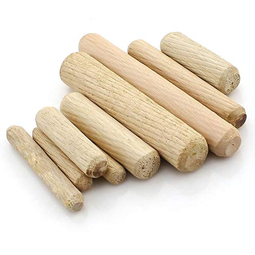 Ochoos M6 Wooden Dowel Cabinet Drawer Round Fluted Wood Dowel Pins Rods Set Furniture Fitting 6mm L=20/25/30/40mm - (Diameter: M6, Length: 25mm 100pcs) - Thumbnail 2