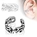 UNU Style 3pcs Multi Design Rhodium Plated Brass Non Piercing Ear Cuff (3 PCS Set B)