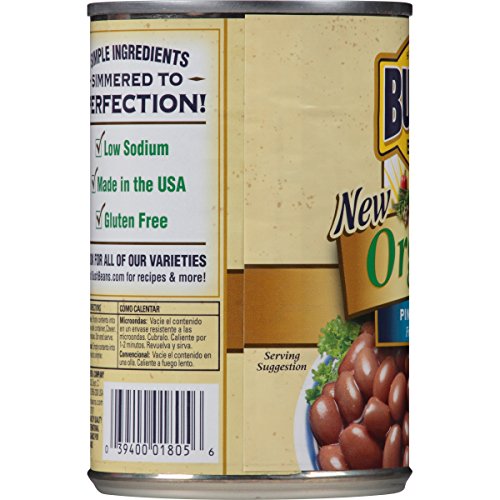 BUSH'S BEST Canned Organic Pinto Beans (Pack of 12), Source of Plant Based Protein and Fiber, Low Fat, Gluten Free, 15 oz