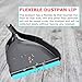 Guay Clean Angled Broom and Dustpan Set with Adjustable Handle - Easy Sweeping for Home Kitchen Office Floor - Collects Dust Dirt Debris - Built-in Broom Comb - Blue