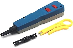 AVESON Punch Down Impact Tool with Two Blades - 110 and BK Network Wire Cable Cat6/Cat5e Telephone Impact Terminal Insertion Tools & Extra Network Wire Stripper