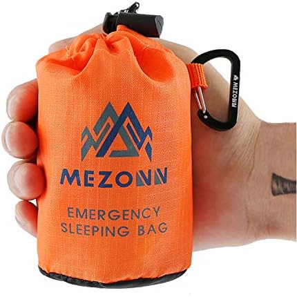 Mezonn Emergency Sleeping Bag Survival Bivy Sack Use As Emergency Blanket Lightweight Sleeping Bag Survival Gear For Outdoor Hiking Camping Keep Warm After Earthquakes Hurricanes And Other Disasters Buy Online At Best