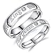 Fate Love Jewelry Stainless Steel His Queen & Her King Wedding Couple Ring Band Matching Set, Love Gift