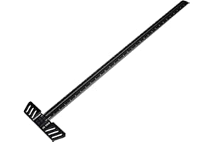 GOINGMAKE Woodworking T-Square 32 Inch Aluminum Alloy T Square Ruler 1/32" Hole Scrbing Guides Positioning Scribe Tool Precision Woodworking Ruler Scribing Tool for Carpenter Layout and Measuring