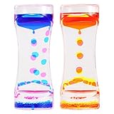 BESTOMZ 2 Pack Liquid Motion Bubbler Timer for Sensory Play, Colored Oil Hourglass Relaxation Toy