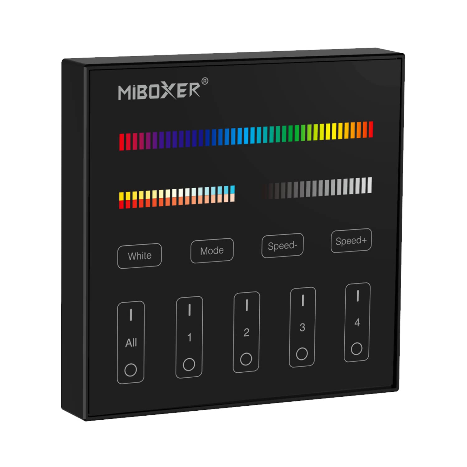 LIGHTEU®, Miboxer RGBCCT 4 Zone RGBW Dimmable 2.4Ghz RF Remote Control for RGB/RGBW/RGBCCT series, B4-B — image 1