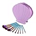 Kuulee New 10Pcs/Set Mermaid Dreams Make Up Brush Set Luxury Make Up Tools Kit Powder Makeup Brushes With Shell Cosmetic Bag