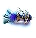 Kat Fly Cat Wand Refill Teaser Toy - Interactive Cat Wand Toy Attachment with Real Feathers - Fish (Blue)