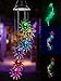 ISFORU Solar Wind Chime, LED Changing Color Waterproof Solar Wind Chimes Hanging Lantern Light for Home Party Bedroom Garden Decoration Xmas Gifts, Gifts for Mother Mum (Sunflower)