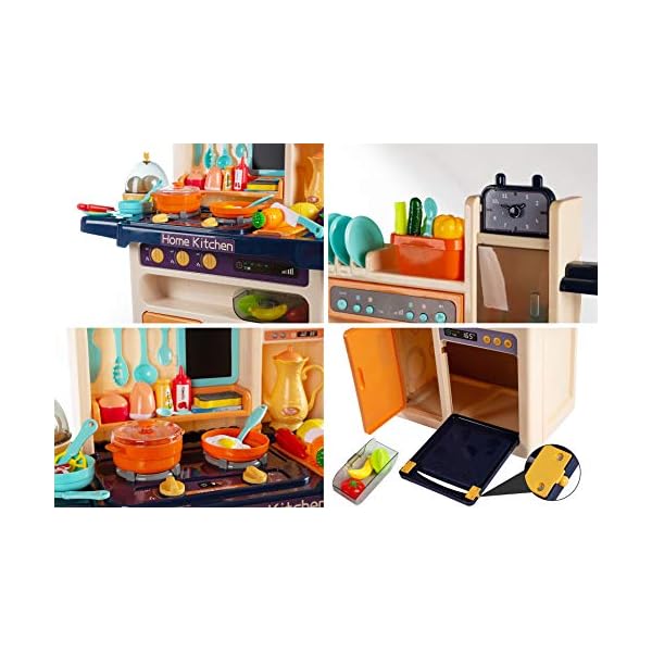 Kinderplay Kinderküche Spielküche Spielzeugküche Küchenset - Licht, Wasser, Dampf, Ton, 65 Küchenzubehör, Die Höhe… – Bild 6