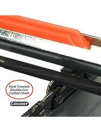 CATAUMET   Kit de afilador de cadena de 2 5 32", 2 3 16", 2 7 32" archivos, 6 guías de doble mango, visera de salto, 2 cuñas de taladro, lima plana, calibre de profundidad, llave, limpiador de barra