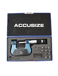 accusizetools 0 1" x 0.001" Micrómetro de rosca con yunque de 5 en caja de sábana bajera ajustable, # s916 c750