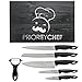 PriorityChef 6 Piece Knife Set, Non-Stick Steel Razor Sharp Steel Blades With Comfortable, Ergonomic Handles, Comes in Beautiful Gift Box Set