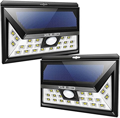 Solar Lights Outdoor, Super 24 LEDs Bright Motion Sensor Lights with Wide Angle Illumination, Wireless Waterproof Security Lights for Wall, Driveway, Patio, Yard, Garden KULED K240 (24LEDs 2pack)