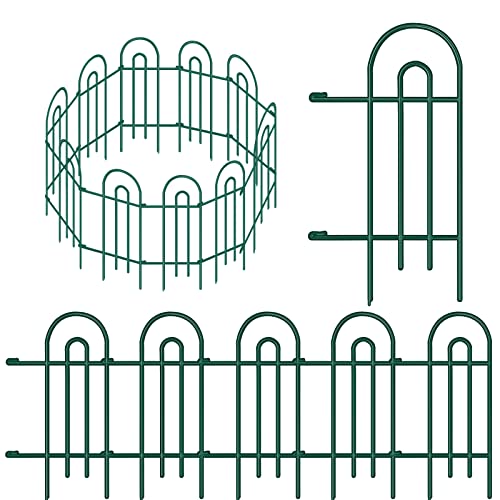 Gtongoko Decorative Garden Fence 12 Panels, 32 in x 17 ft, Garden Barrier Portable Decorative Flower Fence, Animal Barrier, Border Garden Fence for Landscape, Trees, Flower Beds, Shrubs