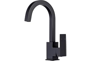 ALEASHA Matte Black Bar Sink Faucet, Bar Sink Faucet Single Hole, Stainless Steel Kitchen Bar Faucet with Single Handle for Kitchen Bathroom RV Restroom Sink