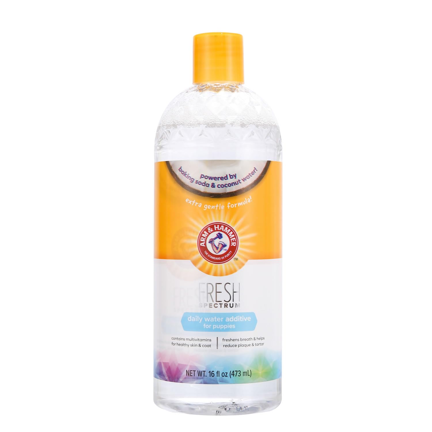 ARM & HAMMER Fresh Spectrum Coconut Mint Puppy Water Additive, 473ml, Best Dental Care for Puppies, Removes Plaque & Tartar, Freshens Breath & Cleans Teeth, No Brushing, Easy to Use Pet Oral Hygiene