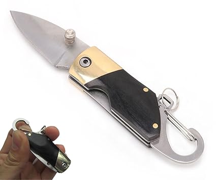 SWD prime Carabiner pocket tool belt Outdoor Mini fold knife bushcraft blade camp gadget Survive keychain Cutter Cut Hang travel kit hike