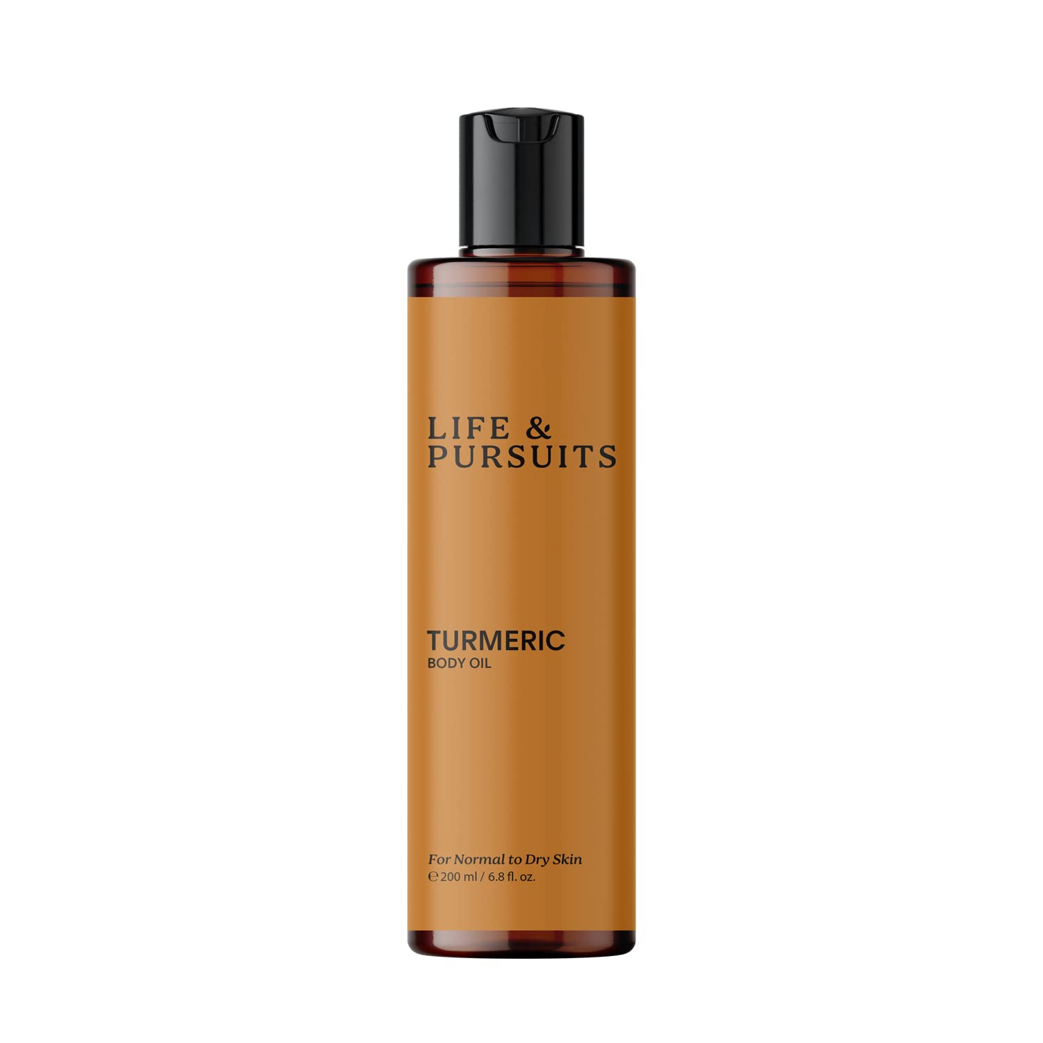 Life & Pursuits Turmeric Body Oil 200 ml - Ayurvedic Natural Body Massage Oil with Vitamin E, Coconut Oil, Almond & Squalane| Reduces Dark Spots, Brightens Skin, Hydrates & Moisturizes Dry Skin — image 1