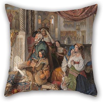 Elegancebeauty Oil Painting John Frederick Lewis - Roman Pilgrims Pillowcase 18 X 18 Inches / 45 By 45 Cm For Outdoor,deck Chair,pub,office,seat,teens Boys With 2 Sides