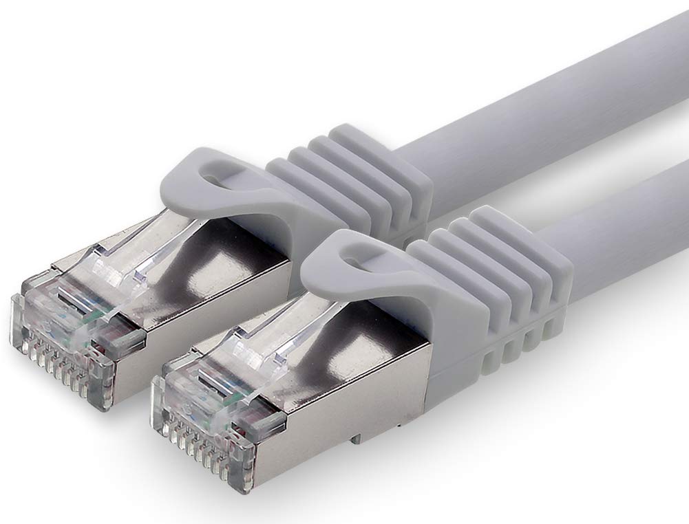 1aTTack.de 20m - gray - 1 piece CAT.7 network cable patch cable SFTP PIMF LSZH Gigabit Lan cable 10Gb s cat7 raw cable with RJ45 connector Cat6a compatible with CAT5 CAT6 cat7 cat8