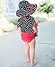 RuffleButts Little Girls Red & Black Polka Dot Ruffled Rash Guard Bikini - Red/Black - 4T