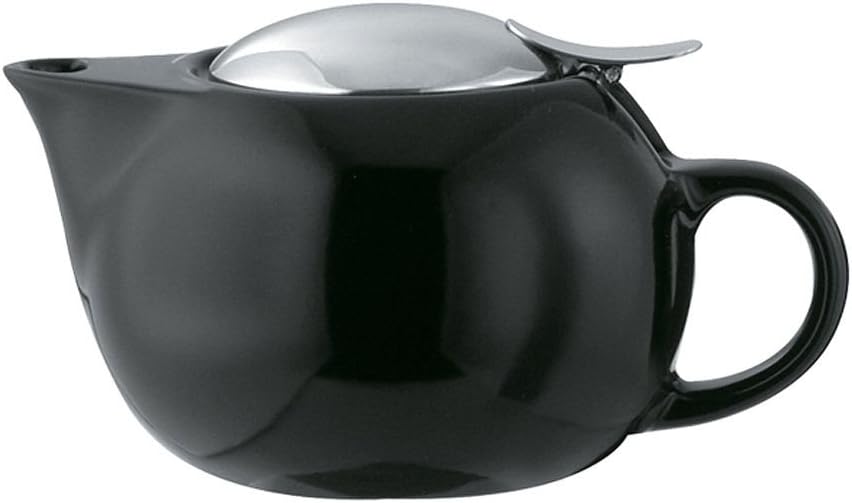 Service Ideas TPC10BL Teapot, Ceramic, 10 oz, Round, Black
