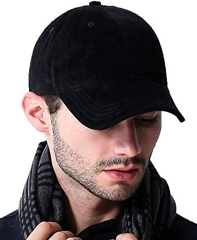 AUBREYRENE Men's Baseball Cap Cotton Flannel Blank Hat Adjustable(Blcak)