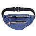 Men Women Jeans Fanny Pack - Lingae Casual Hiking Running Travel Sport Wasit Bags (Dark Blue)