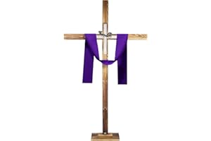 lukar 75'' Extra Large Wood Cross, Wooden Standing Cross for Yard, Large Christmas Standing Crosses Tree Decorations Church W