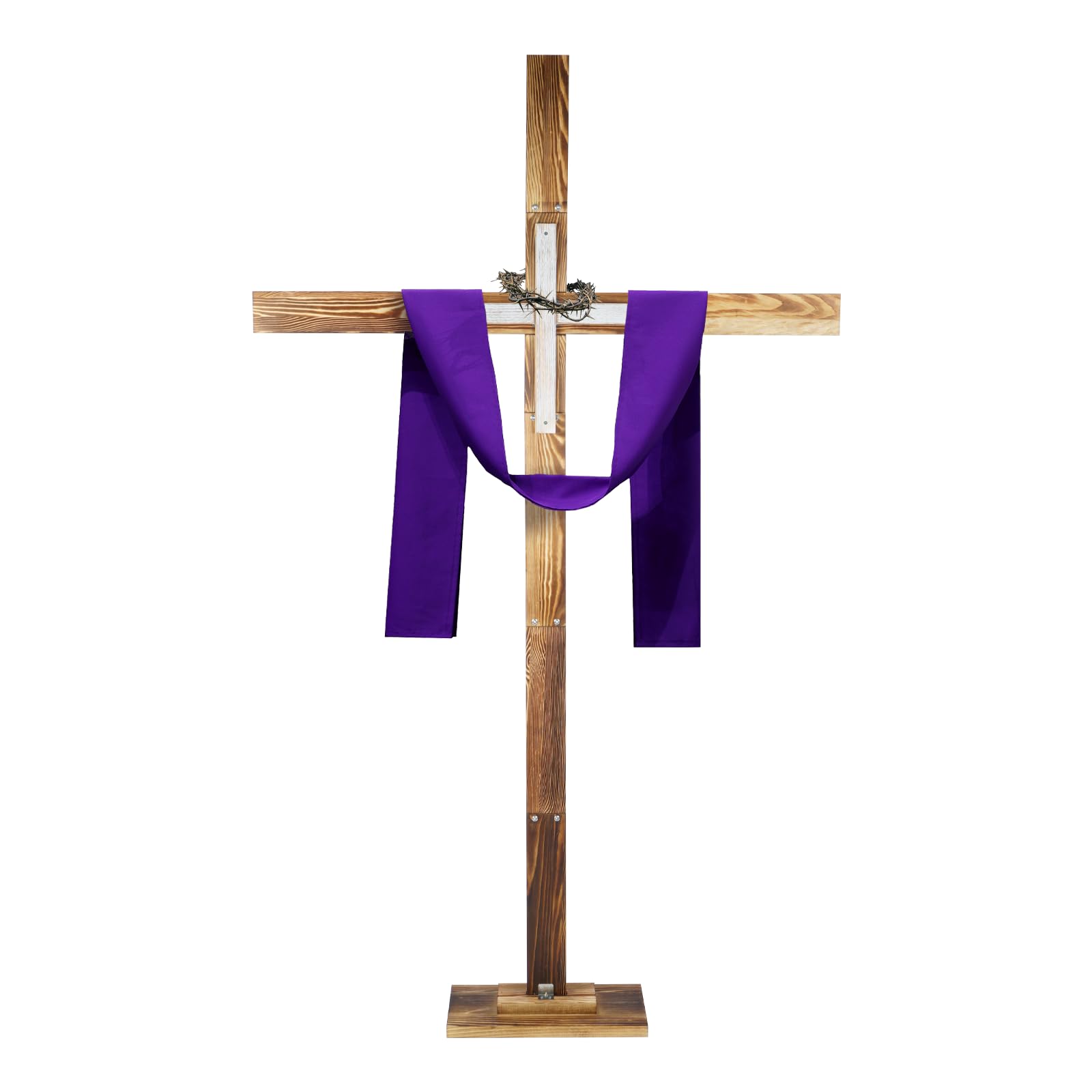 Photo 1 of lukar 75'' Large Wood Cross, Wooden Standing Cross for Yard, Large Christmas Standing Crosses Tree Decorations Church Wedding Decor for Easter Wedding Communion