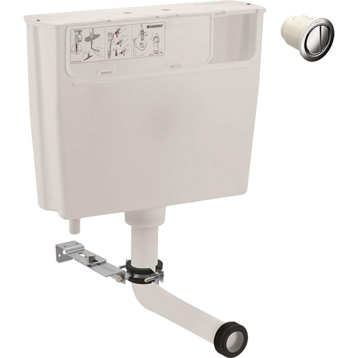 Geberit Low Height Furniture Concealed Cistern Dual Flush Front Access + Button